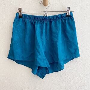 Vintage Floral Rose Embossed Satin Pajama Lounge Lingerie Shorts